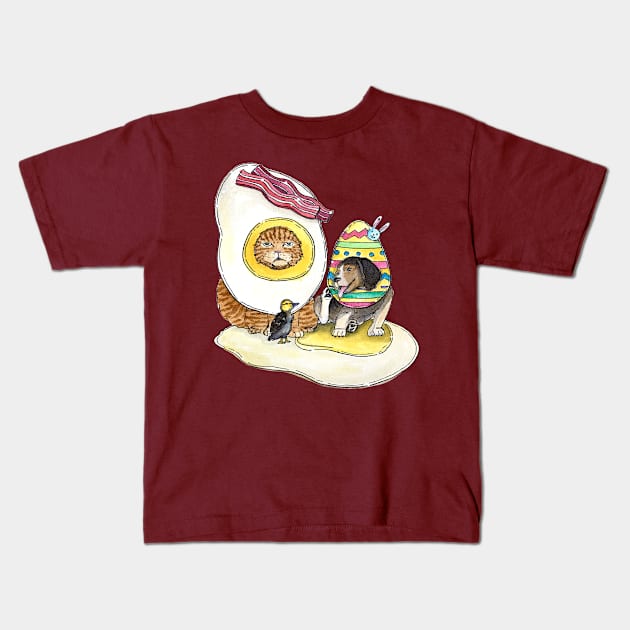 Egg Eggy Kids T-Shirt by sketchcadet